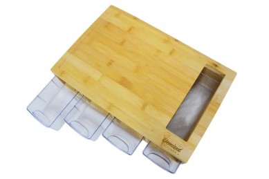 Large Bamboo Cutting Board Chopping Blocks Wood Butcher Block With 4 Drawers