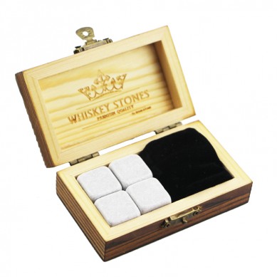 reusable ice stones Small and Cheap Whiskey Stones Gift Set with 4pcs of Cinderella Stones and 1 pcs of Velvet Bag small stone gift set