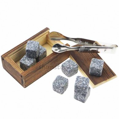 High Quality Select Engraved Customized Whisky Stones Gift Set 8 pcs of Whiskey Stone Barware Scotch Rocks Granite Cubes Chilling Stones