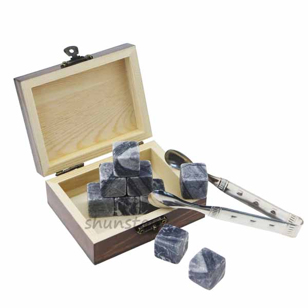 Best Price for Chilling Stone - Factory direct selling Whiskey Stones Reusable Ice Cube Cheap Whiskey Gift Set from Shunstone China – Shunstone
