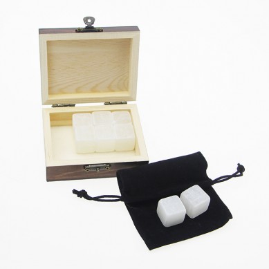 Jade Stone Custom Shape Bar Accessories 8 pcs of Whiskey Stones in wooden box