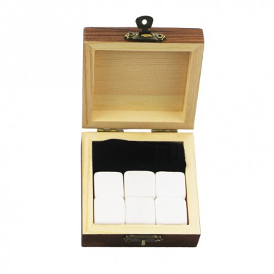 2019 top selling 6 pcs of Pearl White whiskey stone gift Whisky Ice Stones Drinks Cooler Cubes Natural Chilling Whisky Stones With Gift Box