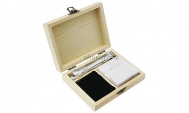 Set of 9pcs Wine cooler Log colour wooden box whiskey stone Customized Promotion Pine Wood Box