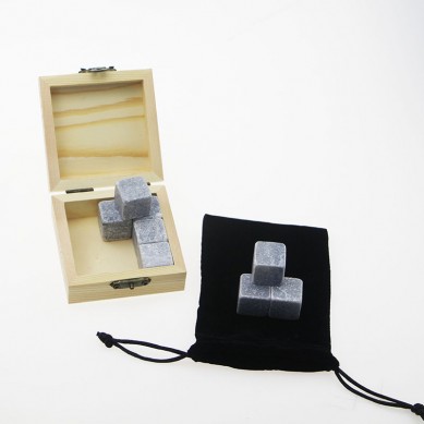 High Quality Grey Gift Set 9 Pcs Reusable Whiskey Stone Ice Cube as Stone gift