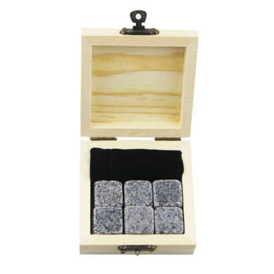 Hot selling gift kit 6 pcs of G654 Whiskey Chilling Rocks Customize Packaging Whiskey Stones Set of Natural Cubes with velvet bag