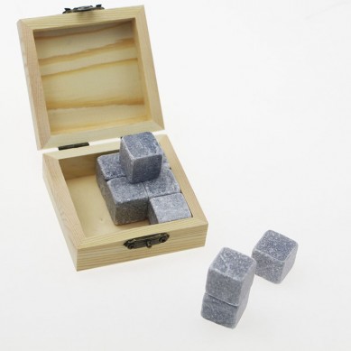 High Quality Grey Gift Set 9 Pcs Reusable Whiskey Stone Ice Cube as Stone gift