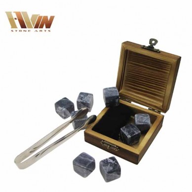 Hot product 6pcs of whiskey rock whisky stone wood grain of wooden boxs