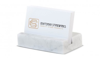 Business Card Holder White Carrara Marble