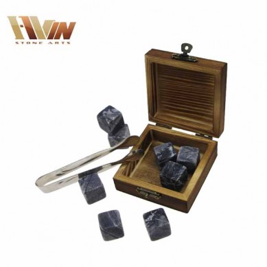 Hot product 6pcs of whiskey rock whisky stone wood grain of wooden boxs