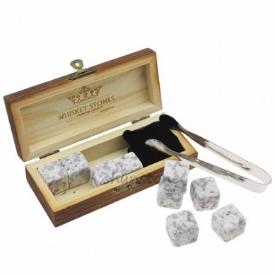 Venta caliente de piedra de whisky piedras de whisky quemado accesorios de barra de caja de madera