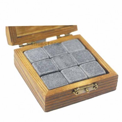 new product ideas 2019 9pcs of Mongolian grey and black velvet bags into inside and outside wood boxes