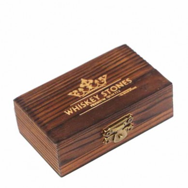 Custom polished Black Whisky stone ice cube stone in Gift Box