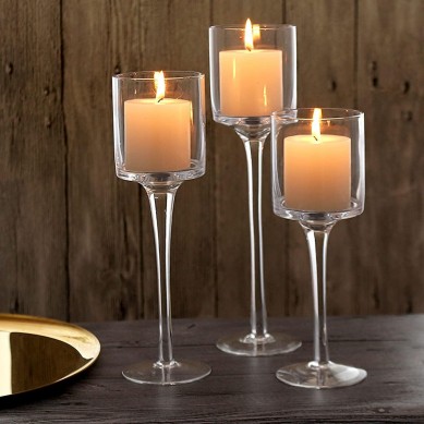 12Pcs Clear Votive Candle Holders, Tealight Candle Holder for Home Decor, Glass Tea Lights Candle Holder for Birthday Holiday Table