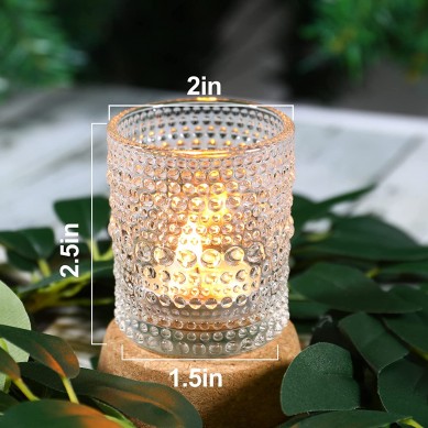 12 Pcs Clear Glass Tea Light Candle Holder, Votive Candle Holders for Gift Wedding Table Decor & Christmas Thanksgiving（12pcs）