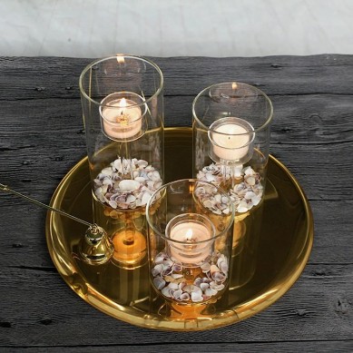 Glass Hurricane Candle Holder for Pillar Candles – Glass Cylinder Vase for Centerpieces Clear Seeded Home Decor for Kitchen Table Living Room