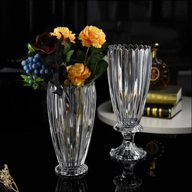 Light Luxury Gold Painted Classic Glass Crystal Flower Vase Terrarium Hydroponic Plant Vases For Restaurant Living Room