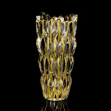 Creative Modern Crystal Flower Glass Vase Living Room Decoration Ornaments Large Flower Vase With Gold Rim