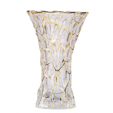 Light Luxury Modern Hydroponic Vase Ornaments With Gold Rim Nordic Creative Gold Painted Flower Glass Vase