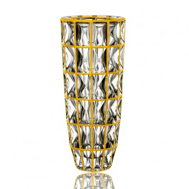 Wholesale Crystal Diamond Shape Glass Gold Rim Vase Decoration Flower Arrangement Dining Room Living Room Modern Hydroponic Vase