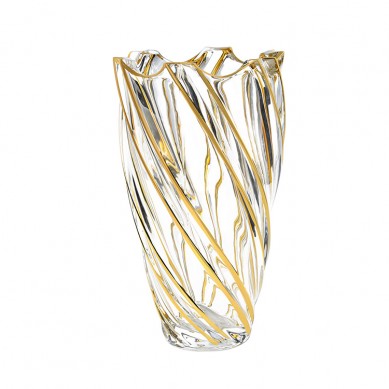 Wholesale Unique Glass Flower Vases With Gold Rim Light Luxury Classical Irregular Shape Glass Vase