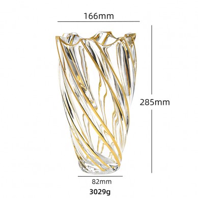 Wholesale Unique Glass Flower Vases With Gold Rim Light Luxury Classical Irregular Shape Glass Vase