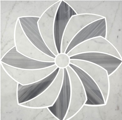 low pricing white water jet flower pattern natural marble flooring tiles