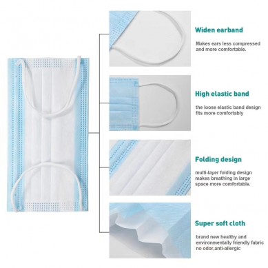 Professional Factory for PFE 99% Medical Disposable face mask  3 ply surgical mask with Tie on