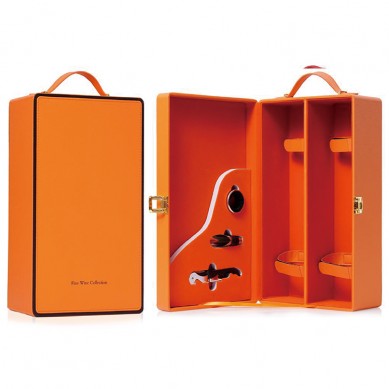 Premium Leather Champagne Red Wine Bottle Storage Box Leather Wine Gift Set Wine Packaging Box For 2 Bottles