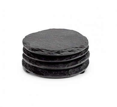 factory Outlets for Dad Gifts -
 Round Slate Coasters Set of 4 Unique Handmade Coasters For Drinks Wine Glasses – Shunstone