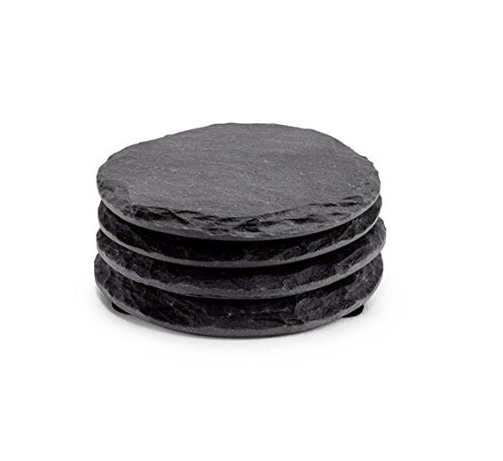 factory Outlets for Dad Gifts - Round Slate Coasters Set of 4 Unique Handmade Coasters For Drinks Wine Glasses – Shunstone