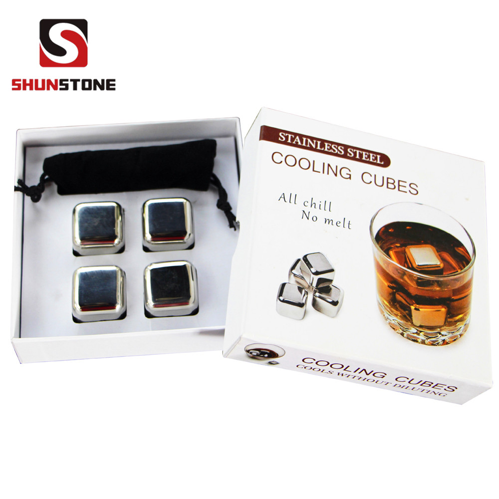 Factory wholesale Black Marble Tile - whisky stone supplier Stainless Steel Whisky Stones Ice Cubes Reusable Chilling Rocks for Scotch Whisky – Shunstone
