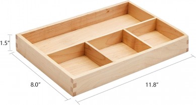 Wood Organizer Tray,Black Walnut,Desk & Drawer Storage Box (Maple Master)