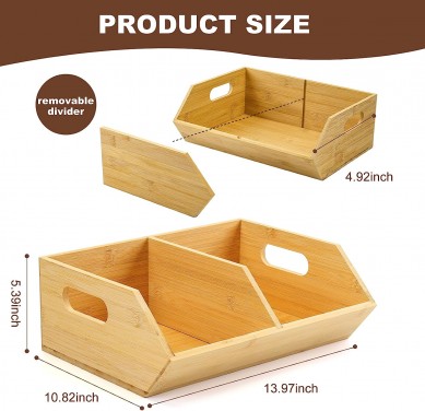 2PCS Onion Storage, Stackable Pantry Organizers and Storage, Bread Basket, Potato and Onion Storage Bin, kitchen organizers and storage, Potato Storage, Bamboo Organizer