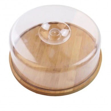 Wholesale LOGO Cheap Price Wood Bamboo Rectangle Food Breakfast PartyButler Serving Tray with Plastic lid