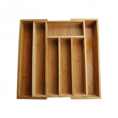 Expandable Bamboo Kitchen Drawer Organizer Wood Cutlery Tray for Kitchen Silverware