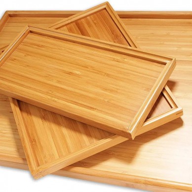 Professional Design Bamboo Wood Bathroom Wash Basin Decorative Coffee Table Tray