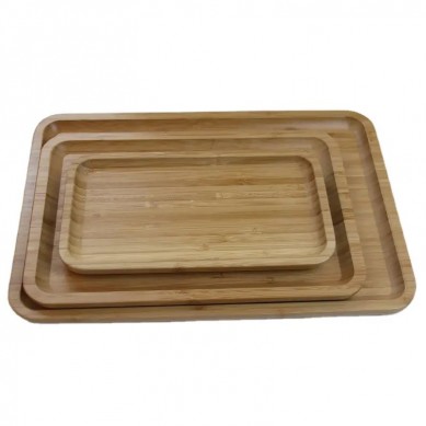 Eco Friendly Ramadan Custom Logo Breakfast Tea Cup Hotel 100% Natural Bamboo Wooden Tray Plate
