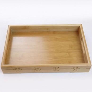 Wholesale multifunctional natural food breakfast bamboo tray rectangle serving tray