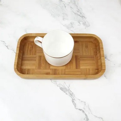 High quality eco-friendly elegant kitchen bamboo serving tray for food coffee breakfast