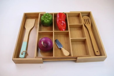 kitchen organizer Wooden Cutlery Tray bamboo Kitchen Knives Drawer Divider bamboo tray