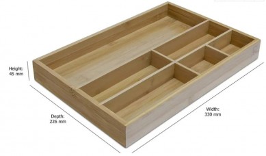 Wholesale Bamboo Kitchen Drawer Organizer 6 Compartments Storage Box for Household Items