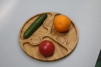 Eco Natural Reusable Tea Dinner Fruit Plate Fancy Modern Bamboo Food Serving Tray