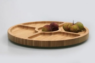 Hotsale custom-made wholesale deli tray fast food fruit snacks steak barbecue natural bamboo tray for restaurant wedding