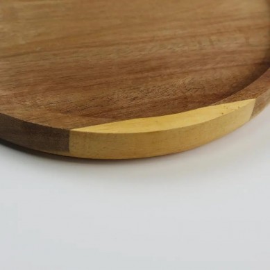 Round serving tray Acacia wood serving tray kitchen serving tray