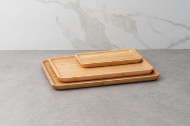 Best Selling Sale Compartment Natural Bamboo Cutlery Utensil Tray