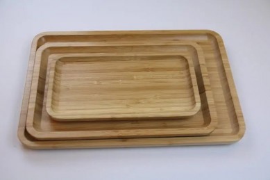Eco Friendly Ramadan Custom Logo Breakfast Tea Cup Hotel 100% Natural Bamboo Wooden Tray Plate