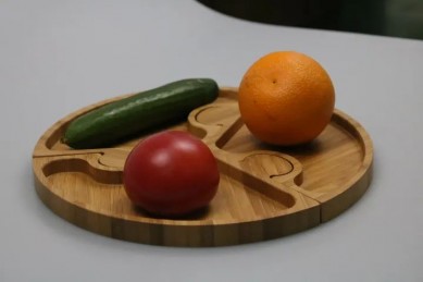 Eco Natural Reusable Tea Dinner Fruit Plate Fancy Modern Bamboo Food Serving Tray