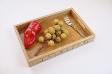 Simple rectangular hotel home china rolling wooden serving storage service backwoods wood board food bamboo trays