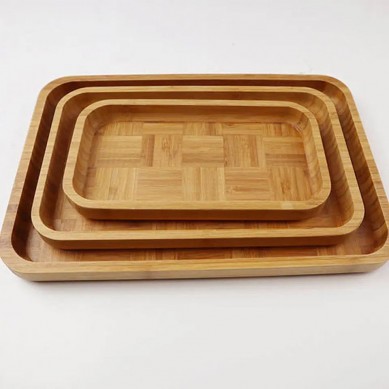 High quality eco-friendly elegant kitchen bamboo serving tray for food coffee breakfast