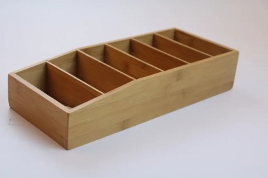 6 Compartments Multi-purpose Wooden & Bamboo Boxes Bamboo Kitchen And Snack Organizer